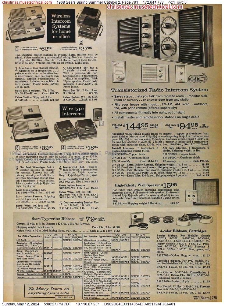 1968 Sears Spring Summer Catalog 2, Page 781