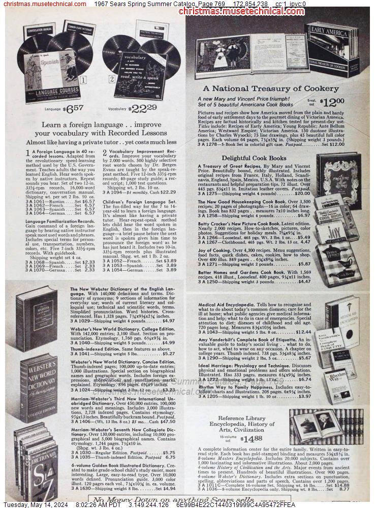 1967 Sears Spring Summer Catalog, Page 769