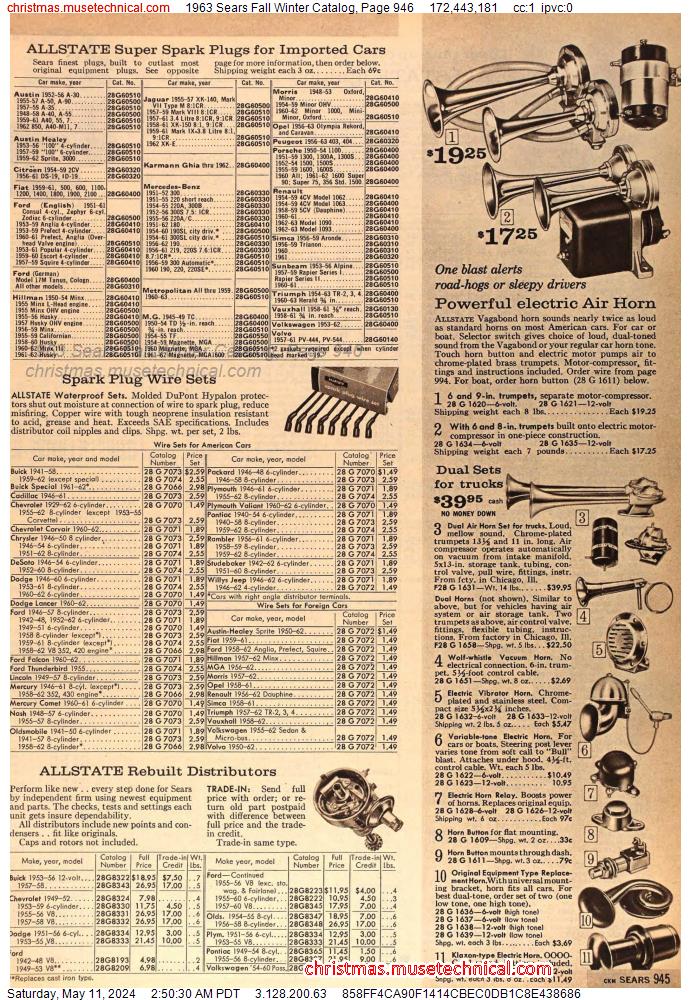 1963 Sears Fall Winter Catalog, Page 946