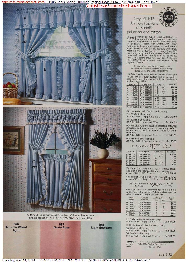 1985 Sears Spring Summer Catalog, Page 1134