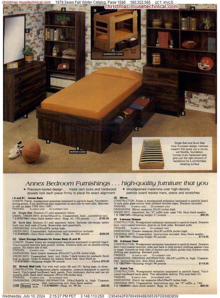 1979 Sears Fall Winter Catalog, Page 1598