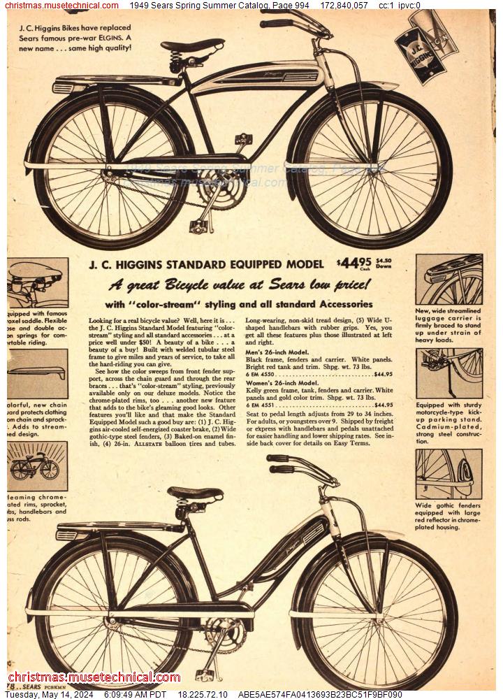 1949 Sears Spring Summer Catalog, Page 994