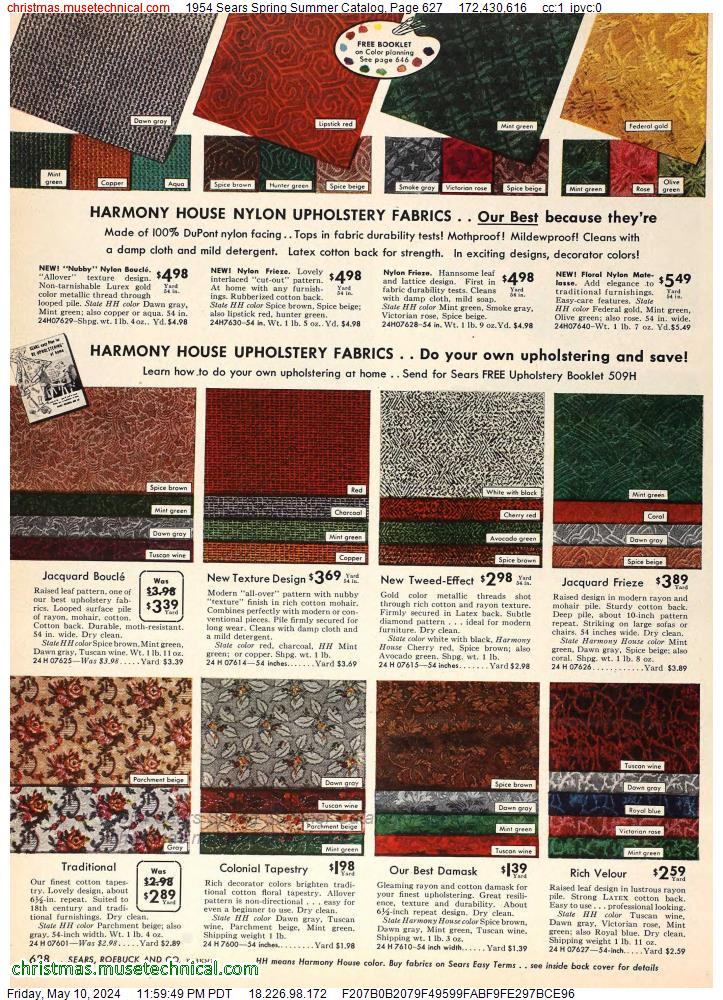1954 Sears Spring Summer Catalog, Page 627