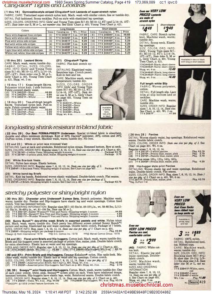 1980 Sears Spring Summer Catalog, Page 419
