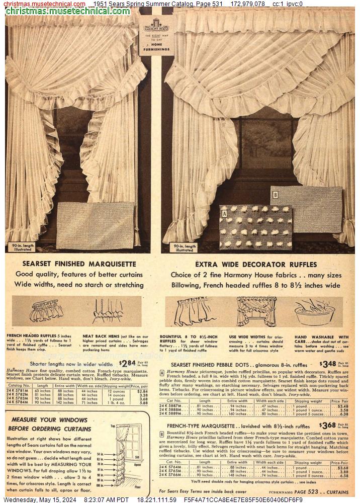 1951 Sears Spring Summer Catalog, Page 531