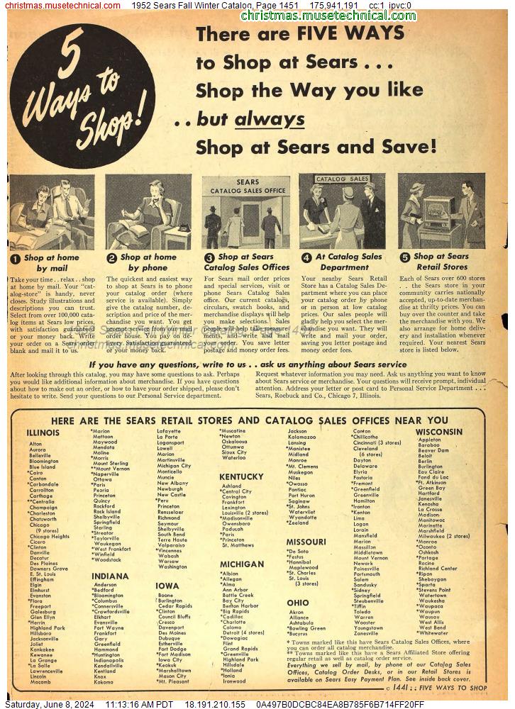 1952 Sears Fall Winter Catalog, Page 1451