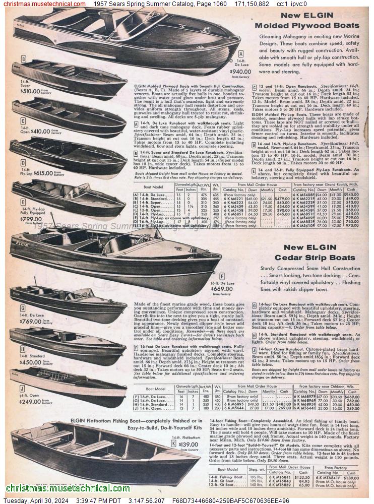 1957 Sears Spring Summer Catalog, Page 1060