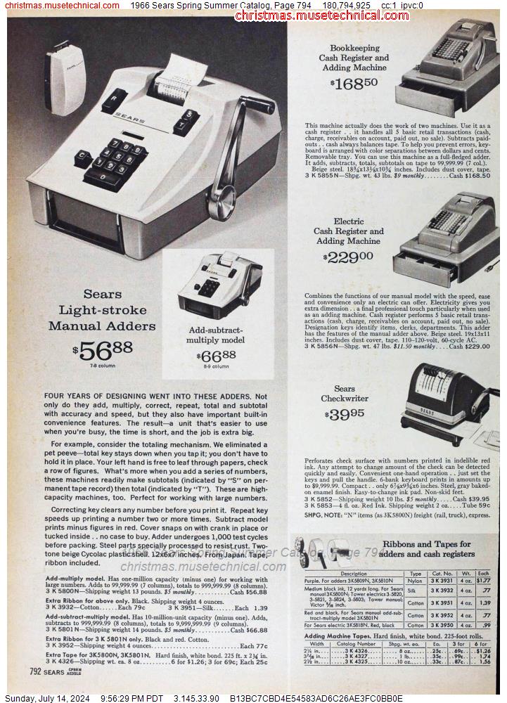 1966 Sears Spring Summer Catalog, Page 794
