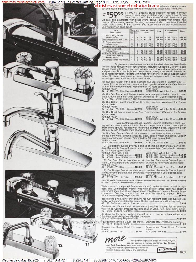 1984 Sears Fall Winter Catalog, Page 996