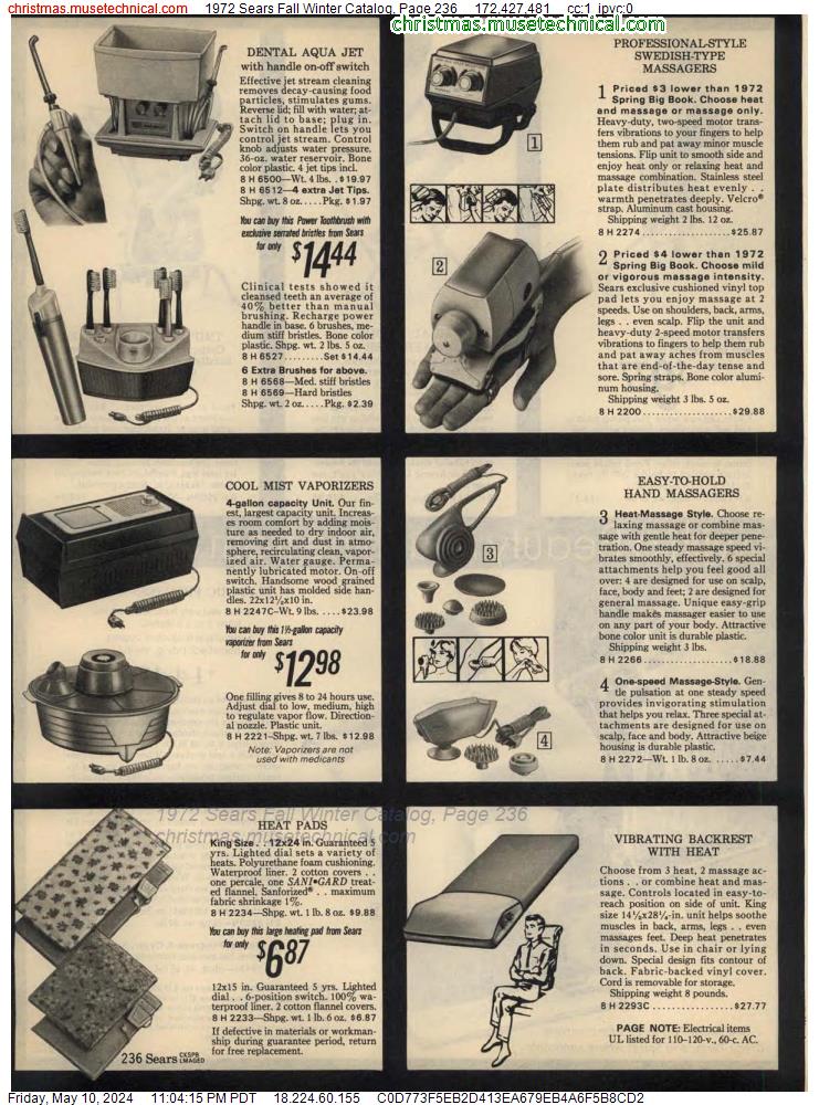 1972 Sears Fall Winter Catalog, Page 236
