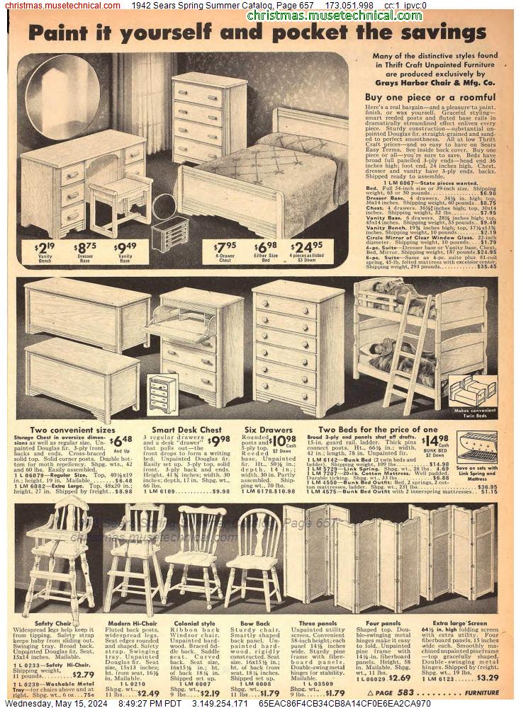 1942 Sears Spring Summer Catalog, Page 657