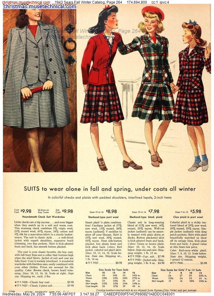 1943 Sears Fall Winter Catalog, Page 264