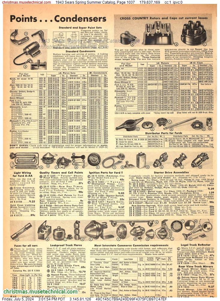 1943 Sears Spring Summer Catalog, Page 1037
