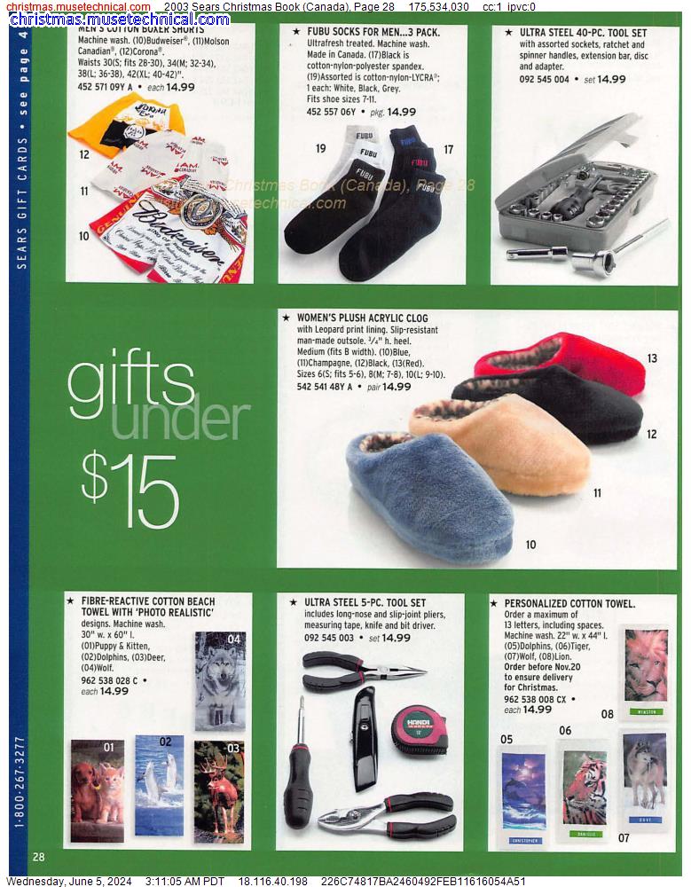 2003 Sears Christmas Book (Canada), Page 28