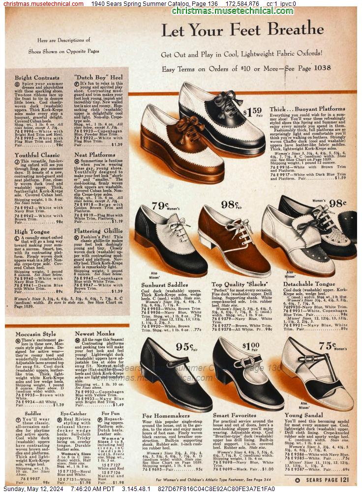 1940 Sears Spring Summer Catalog, Page 136