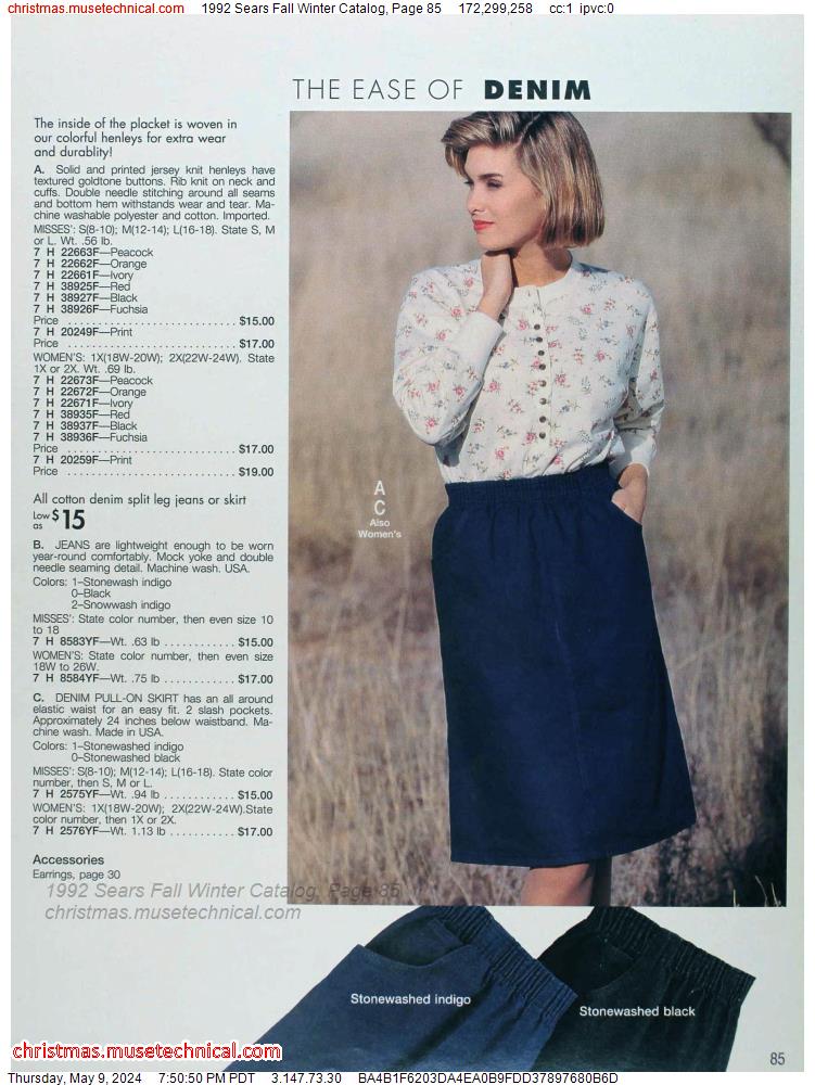 1992 Sears Fall Winter Catalog, Page 85