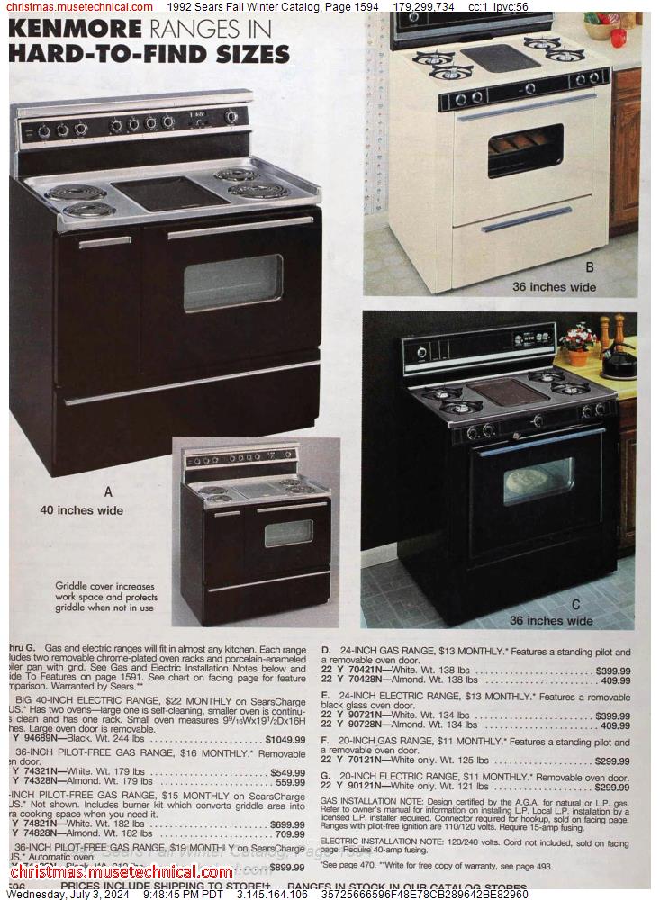 1992 Sears Fall Winter Catalog, Page 1594