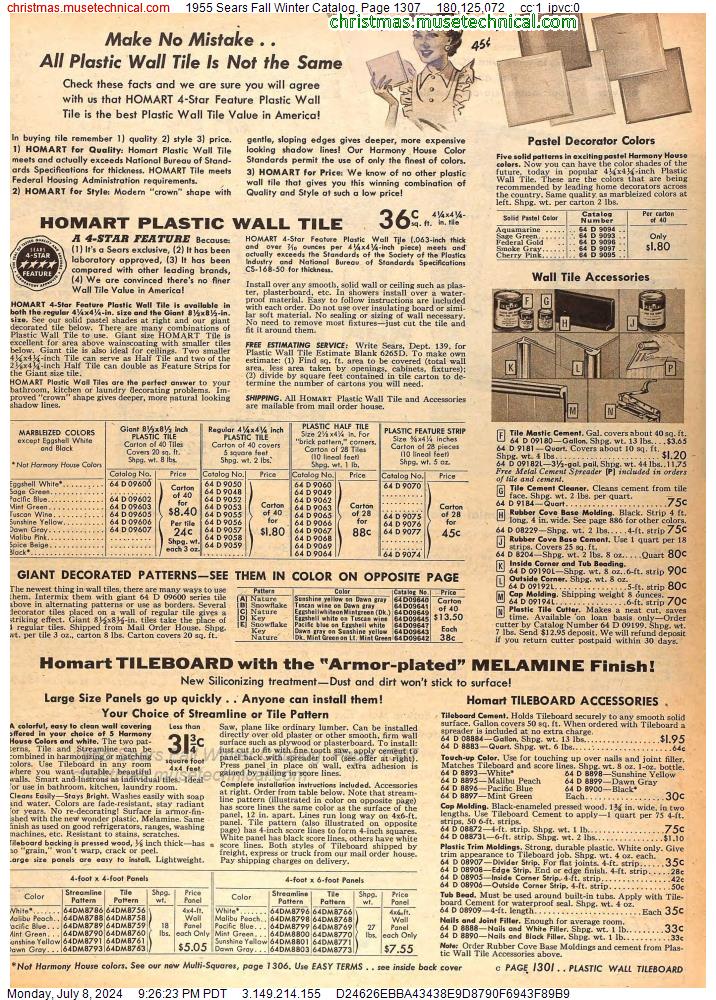 1955 Sears Fall Winter Catalog, Page 1307