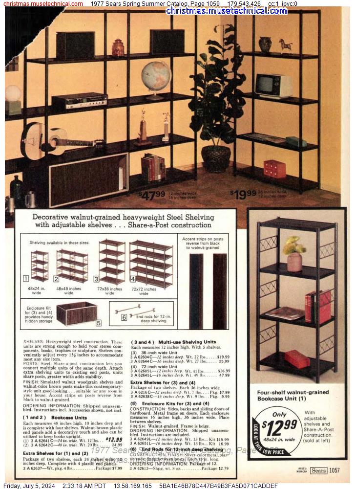 1977 Sears Spring Summer Catalog, Page 1059