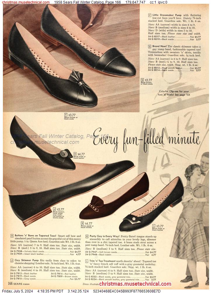 1958 Sears Fall Winter Catalog, Page 166