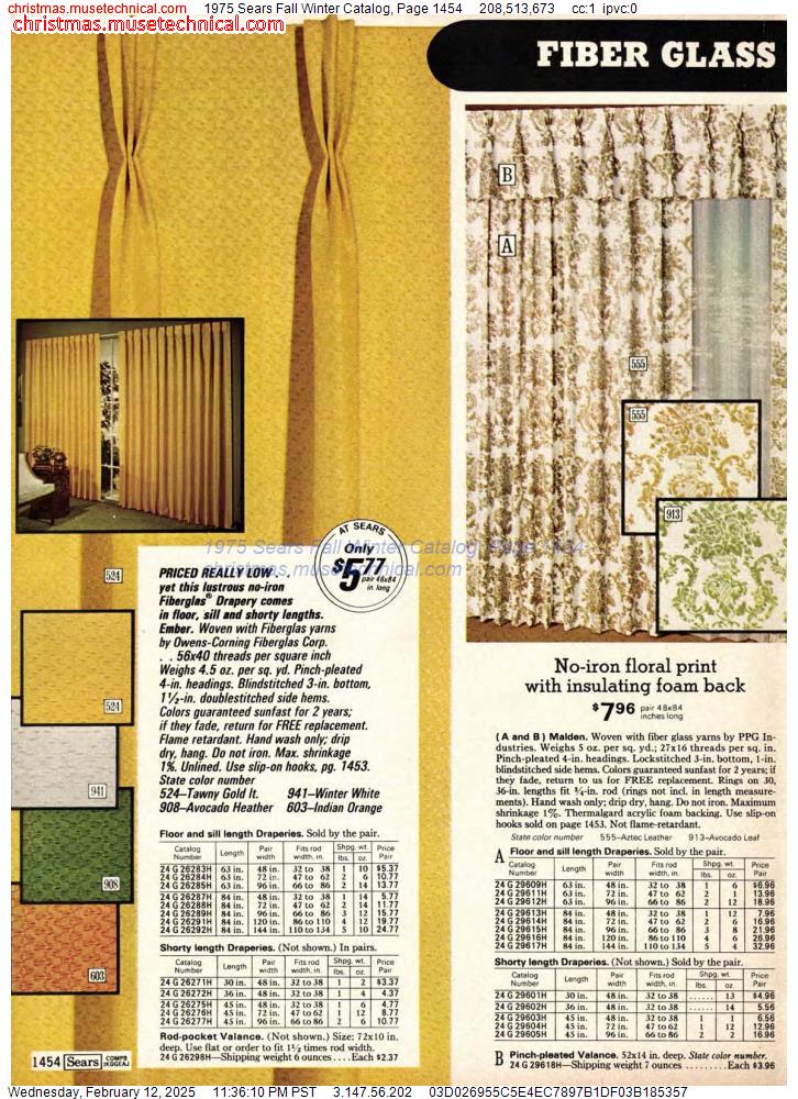 1975 Sears Fall Winter Catalog, Page 1454