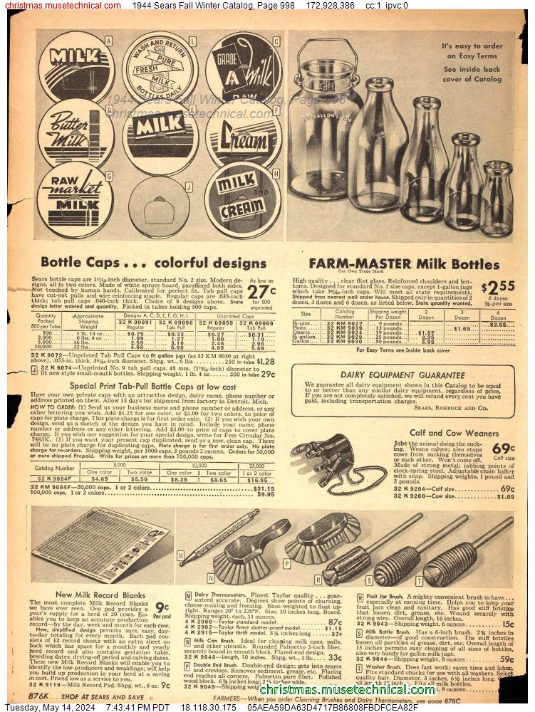 1944 Sears Fall Winter Catalog, Page 998