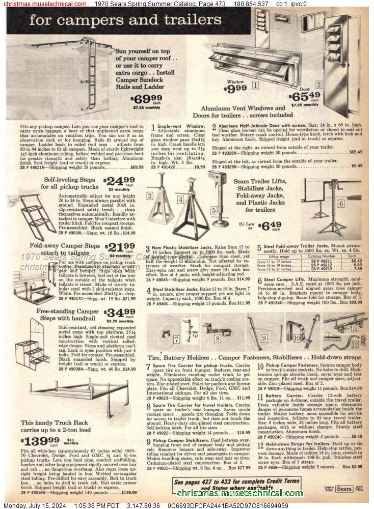 1970 Sears Spring Summer Catalog, Page 473