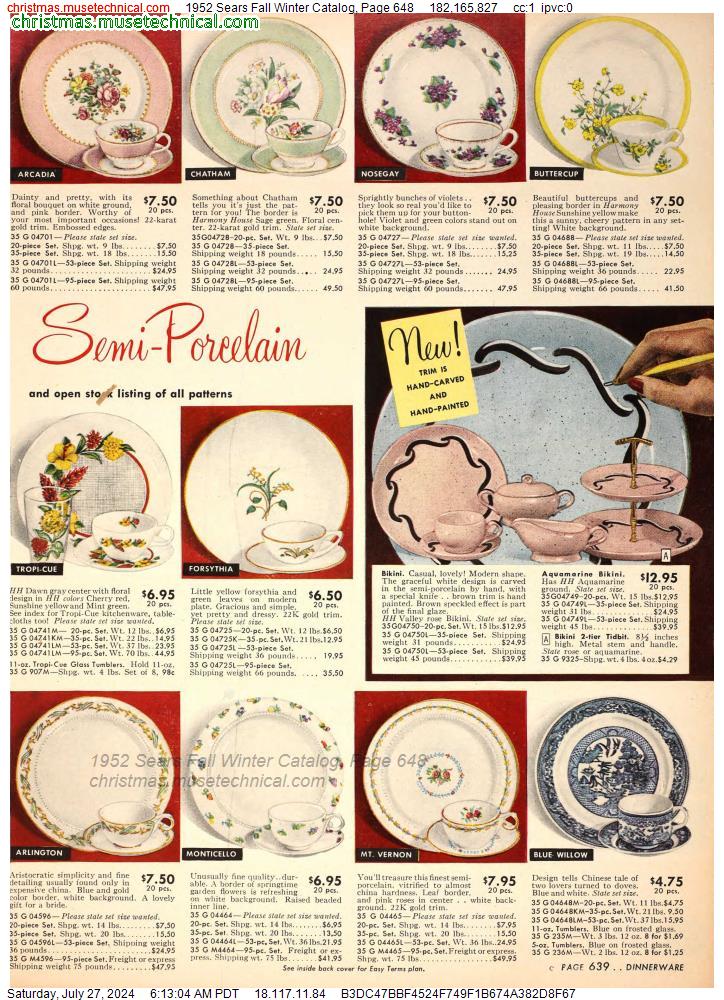 1952 Sears Fall Winter Catalog, Page 648