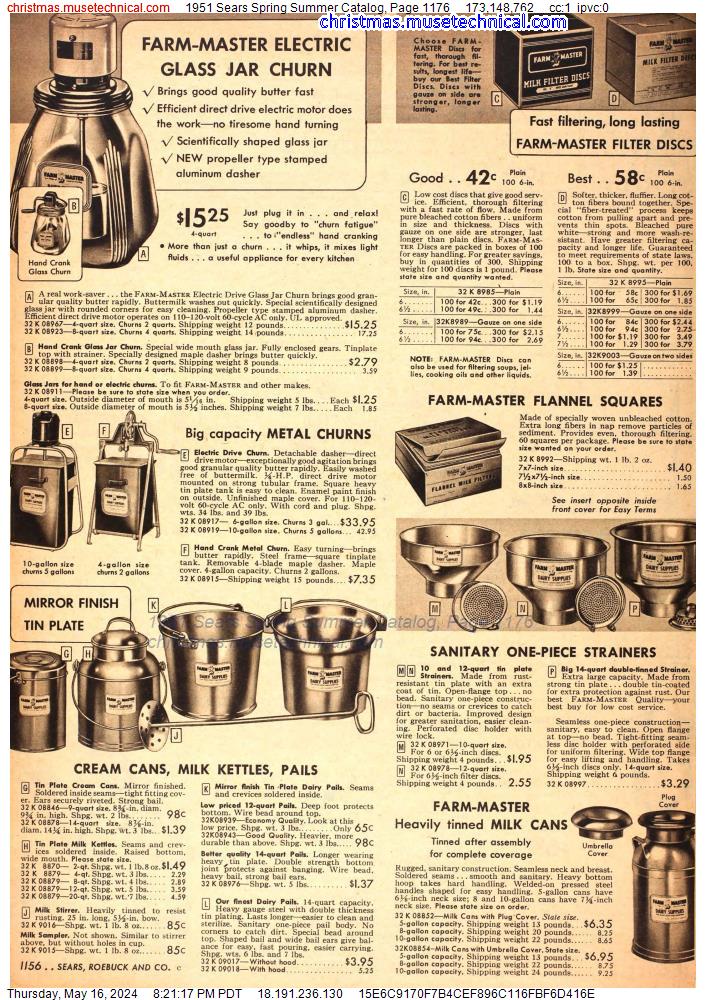 1951 Sears Spring Summer Catalog, Page 1176