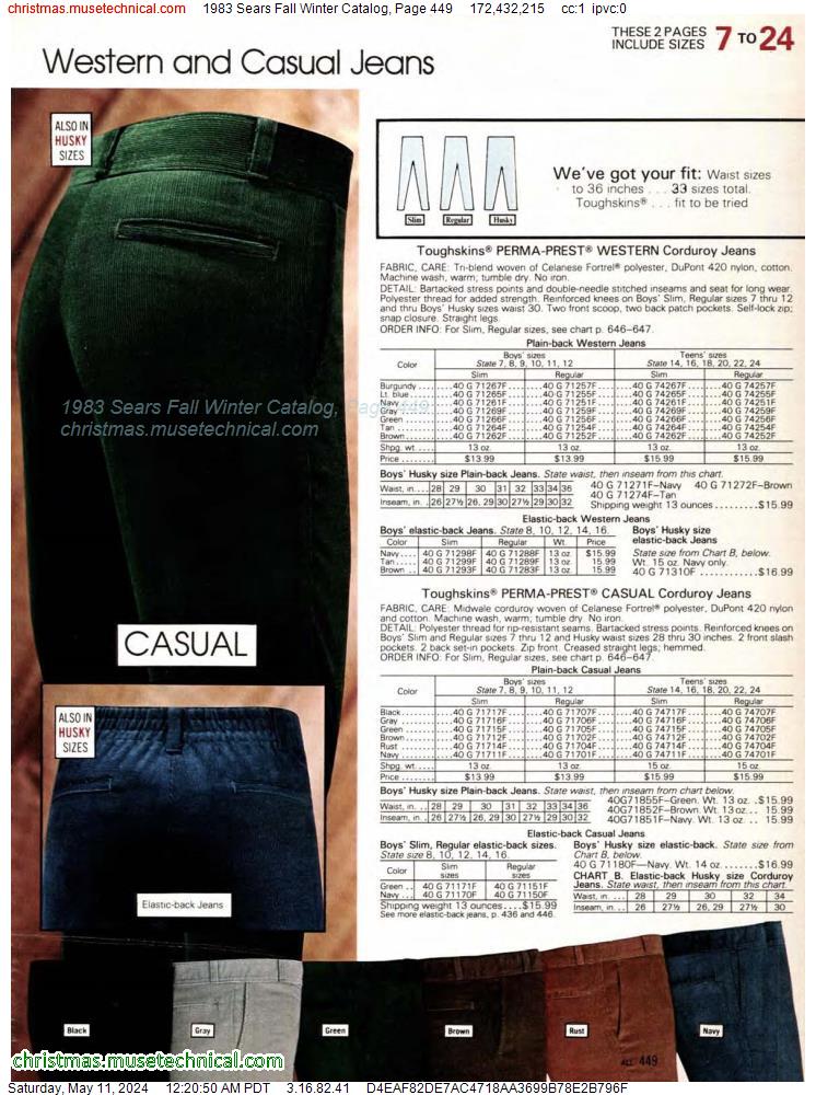 1983 Sears Fall Winter Catalog, Page 449