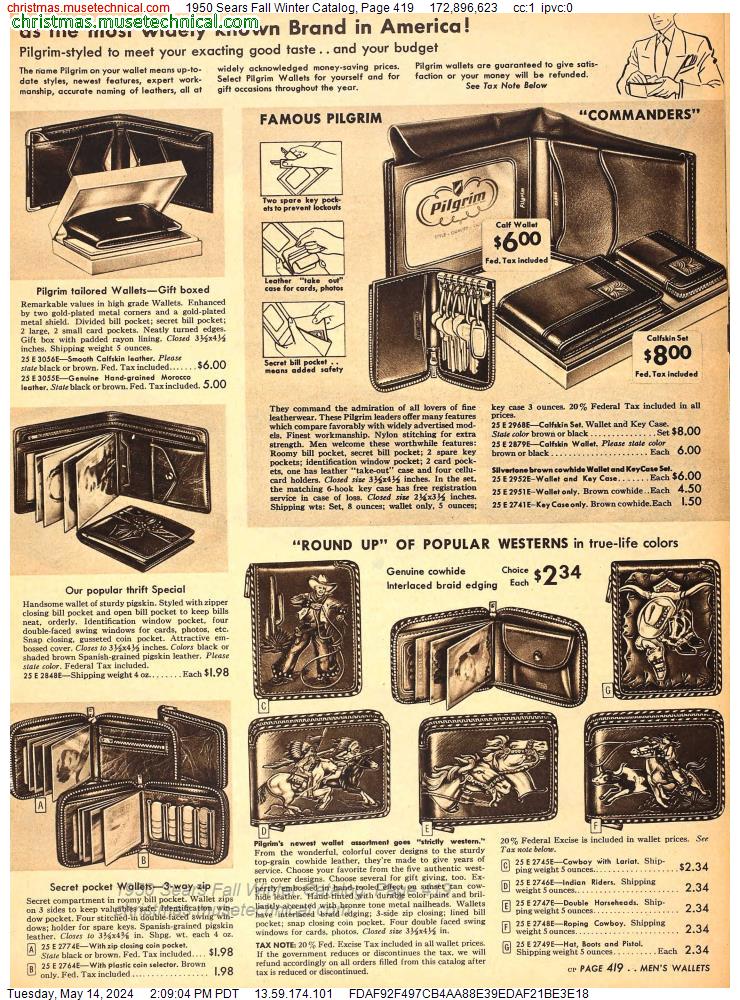 1950 Sears Fall Winter Catalog, Page 419
