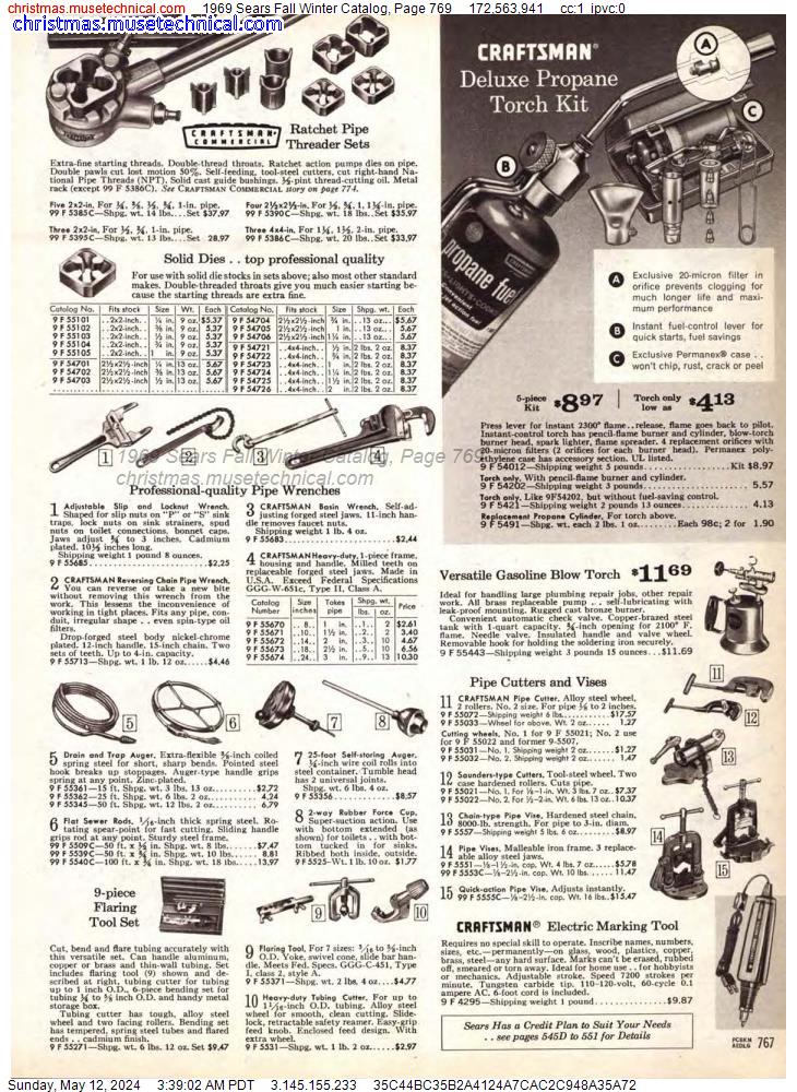 1969 Sears Fall Winter Catalog, Page 769