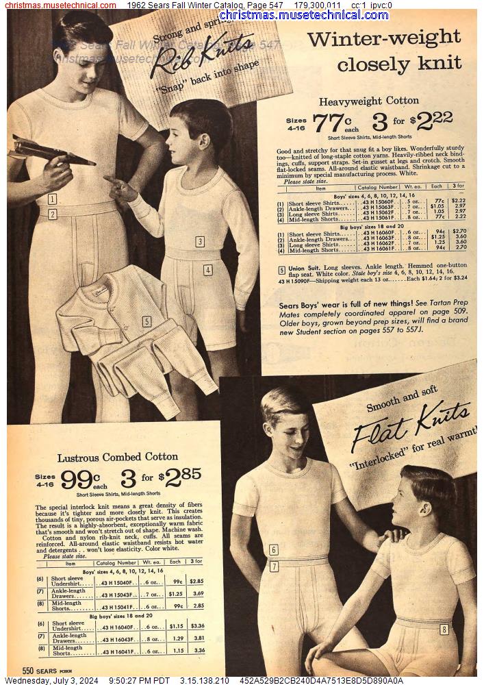 1962 Sears Fall Winter Catalog, Page 547