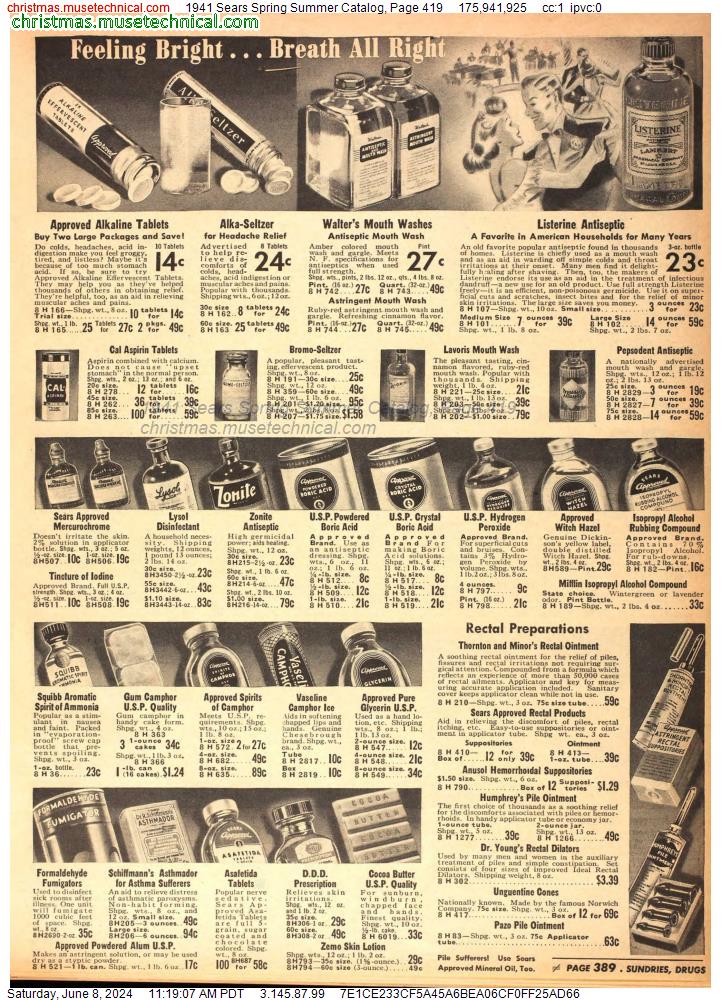 1941 Sears Spring Summer Catalog, Page 419