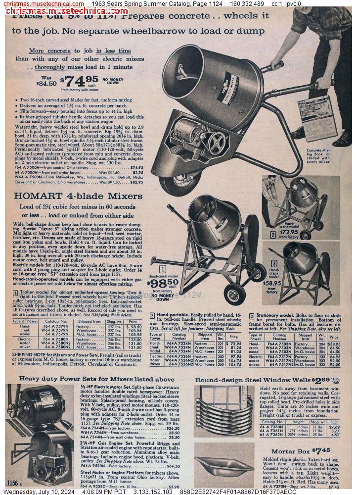 1963 Sears Spring Summer Catalog, Page 1124