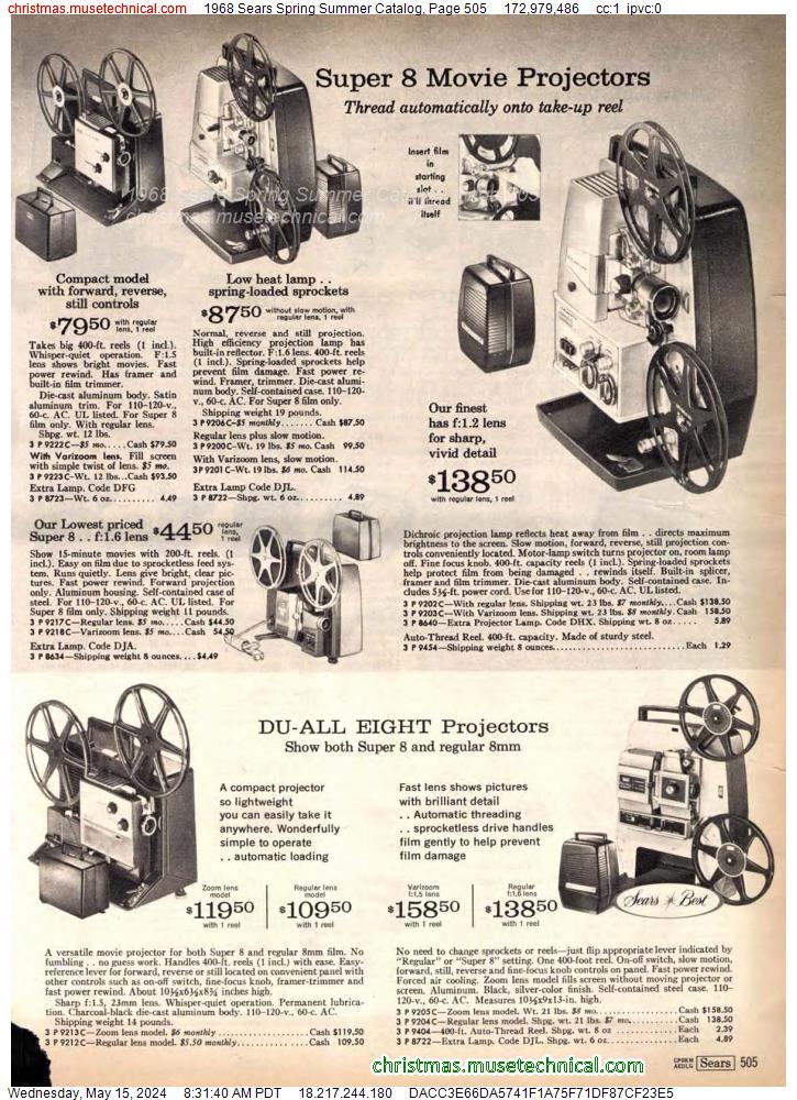 1968 Sears Spring Summer Catalog, Page 505