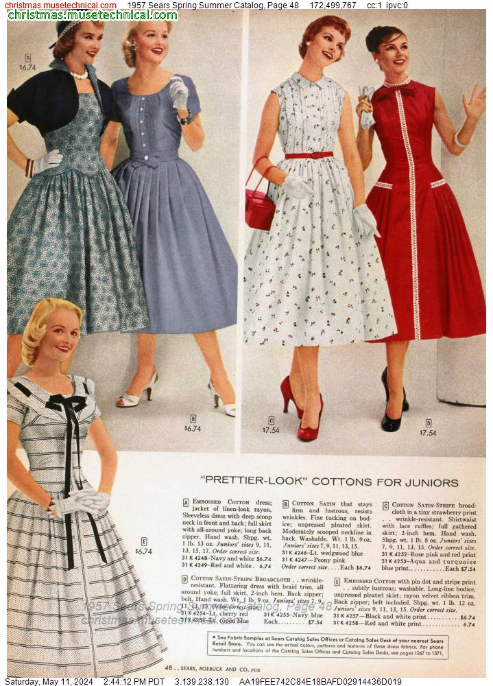 1957 Sears Spring Summer Catalog, Page 48