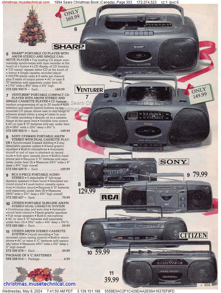 1994 Sears Christmas Book (Canada), Page 303