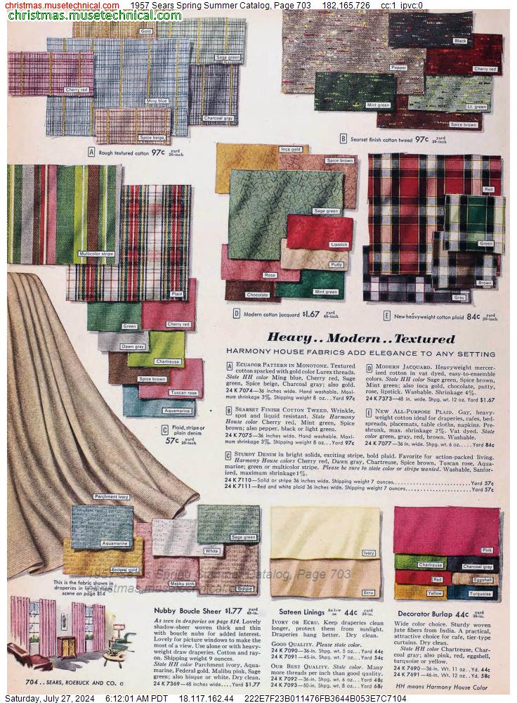 1957 Sears Spring Summer Catalog, Page 703