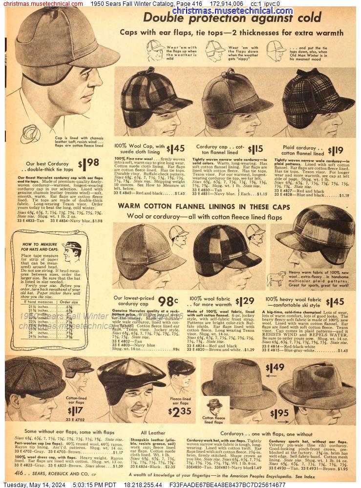1950 Sears Fall Winter Catalog, Page 416