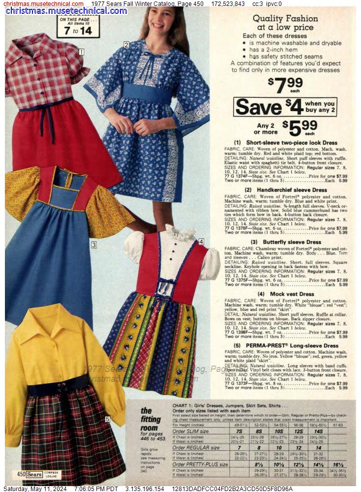 1977 Sears Fall Winter Catalog, Page 450