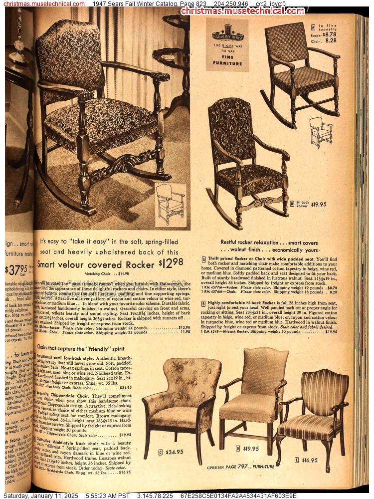 1947 Sears Fall Winter Catalog, Page 823