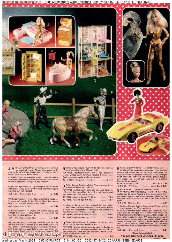 1981 Montgomery Ward Christmas Book, Page 415
