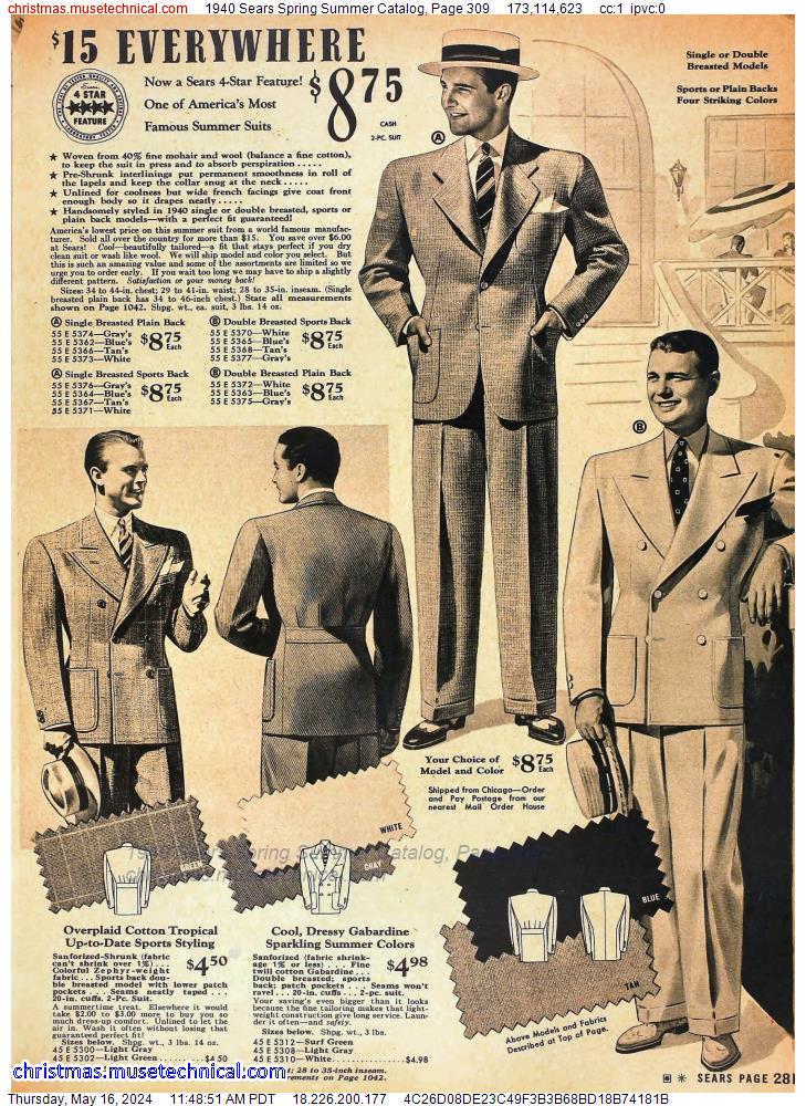1940 Sears Spring Summer Catalog, Page 309