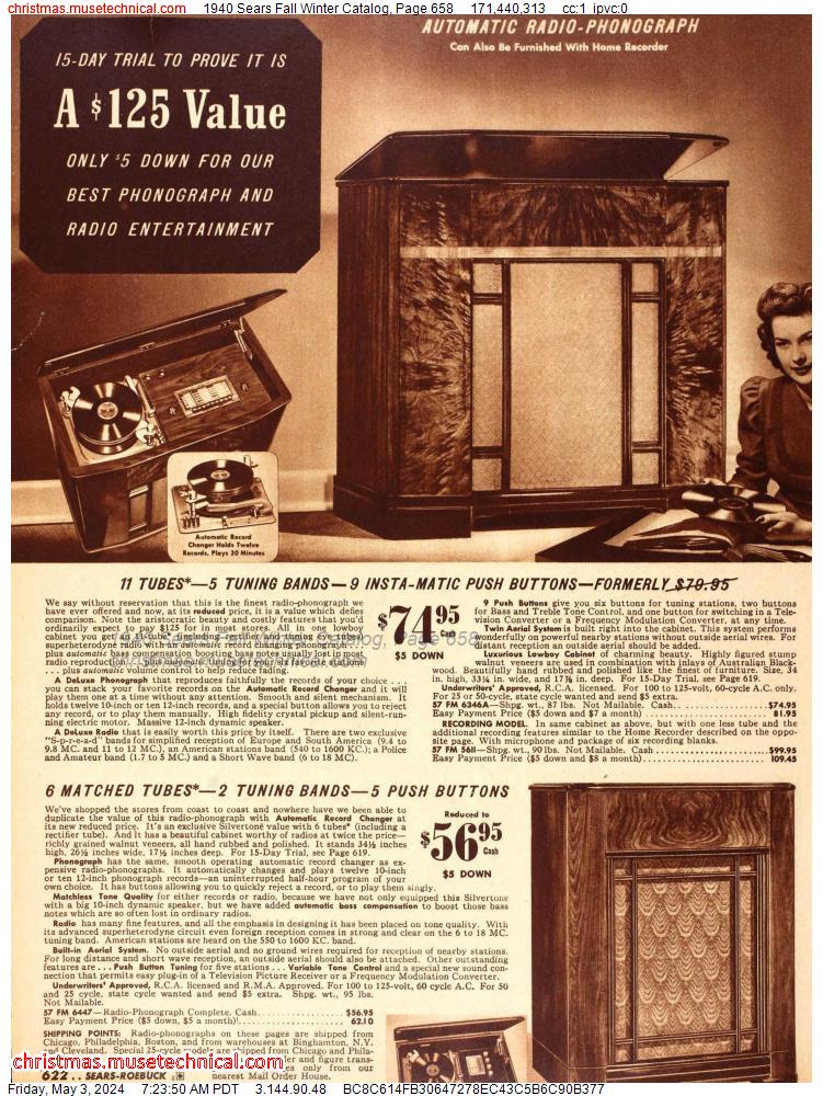 1940 Sears Fall Winter Catalog, Page 658