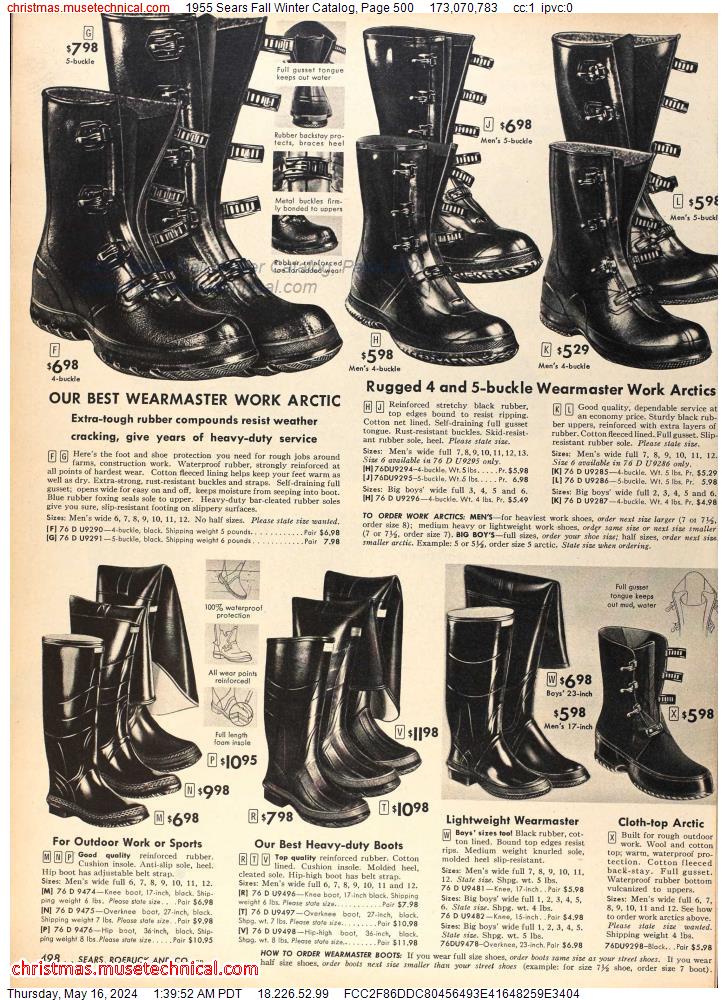 1955 Sears Fall Winter Catalog, Page 500