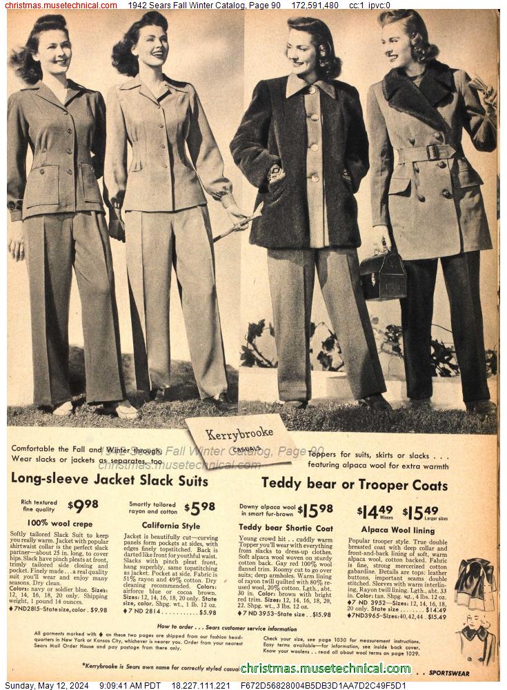 1942 Sears Fall Winter Catalog, Page 90
