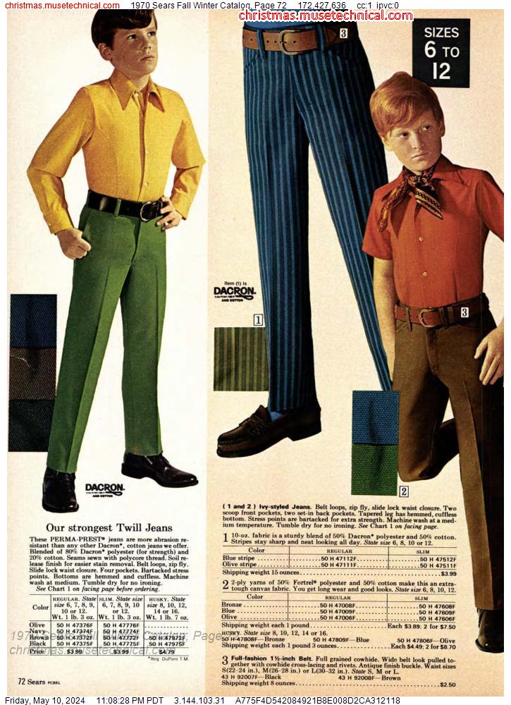 1970 Sears Fall Winter Catalog, Page 72