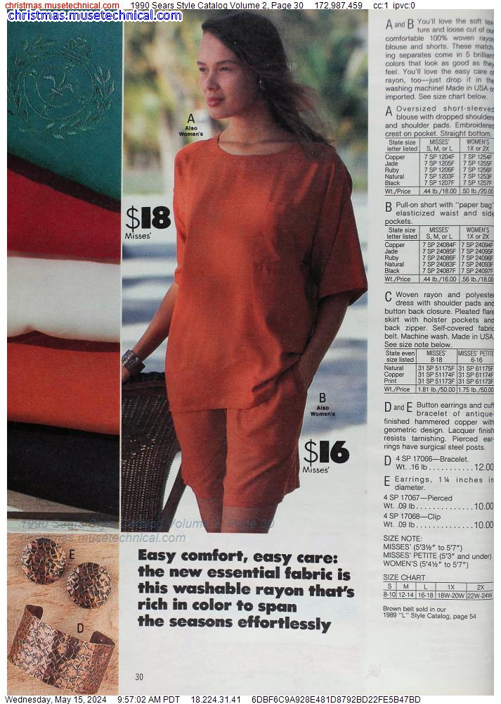 1990 Sears Style Catalog Volume 2, Page 30