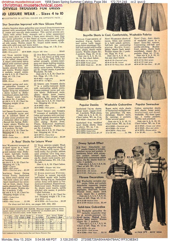 1956 Sears Spring Summer Catalog, Page 384